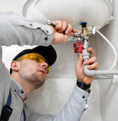 Plumber repairing water heater valve and piping – Plumber Pro Dallas